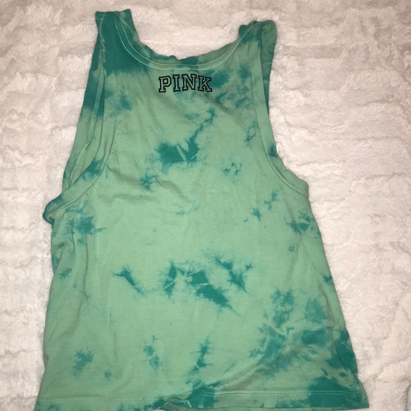 PINK green tie dye St. Patrick’s Day tank top - Picture 2 of 4